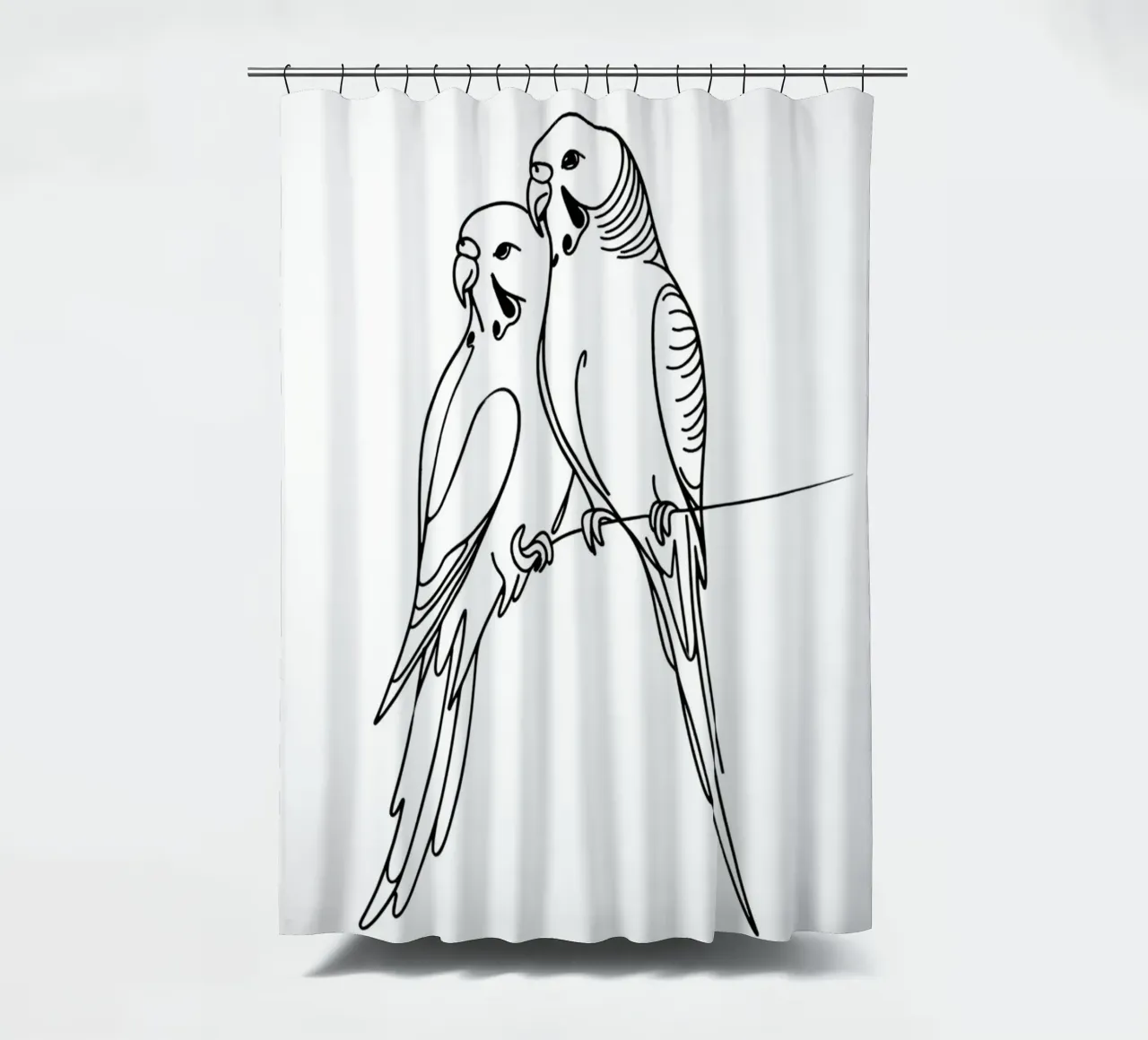 Sittich Vogel Line Art Zeichnung Duschvorhang von WijdevenDesign