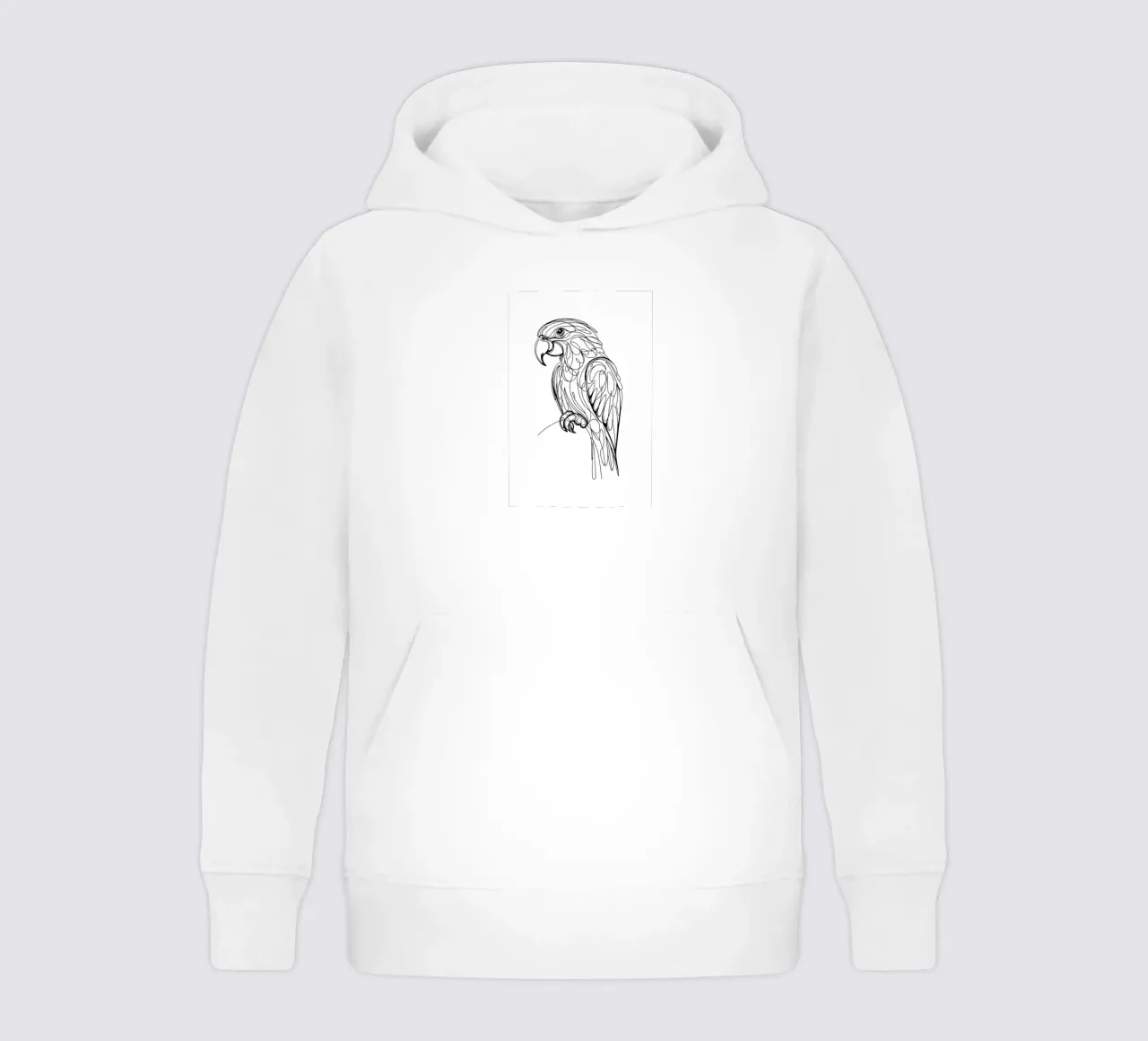 Papegaai Vogel Lijntekening kinder hoodie van WijdevenDesign