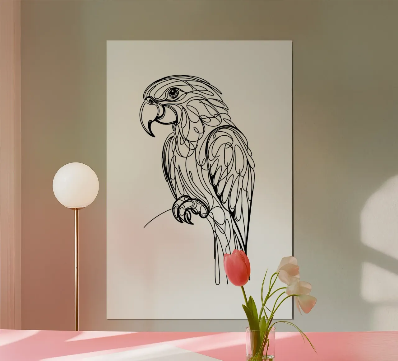 Dibujo lineal de loro hahnemühle de WijdevenDesign