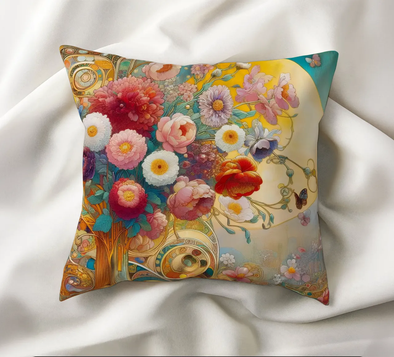 Bouquet di fiori cuscino da Art-Nouveau-Dsg