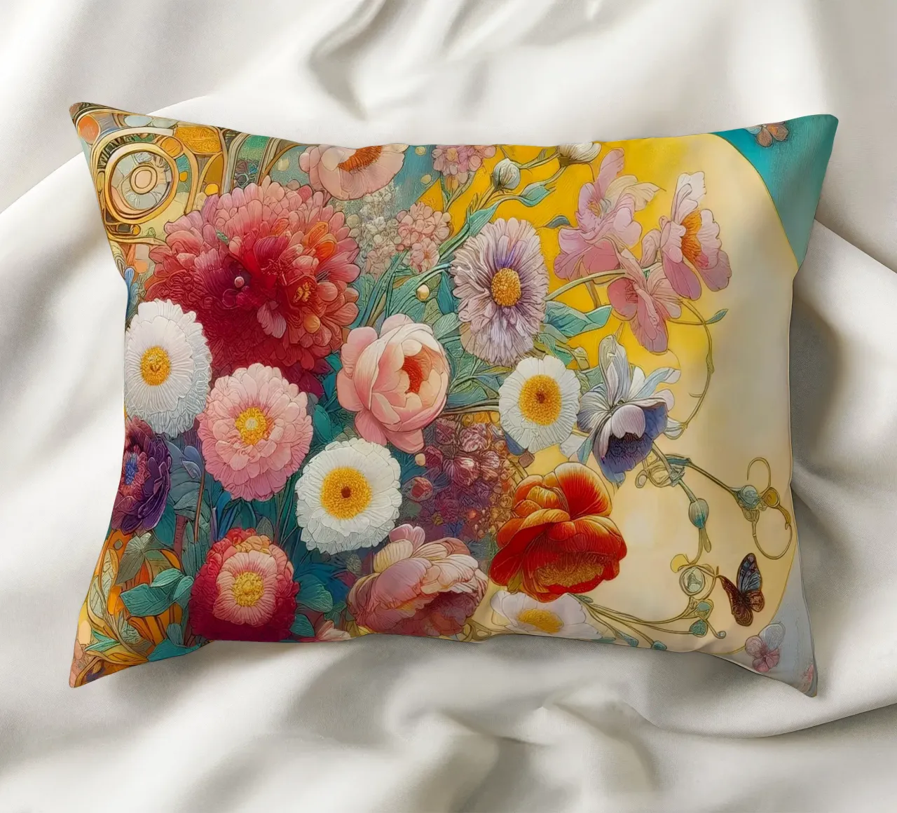 Bouquet di fiori cuscino da Art-Nouveau-Dsg