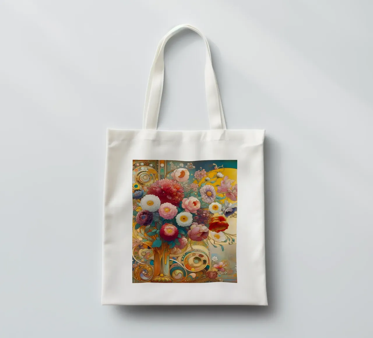 Bouquet di fiori borsa in juta da Art-Nouveau-Dsg