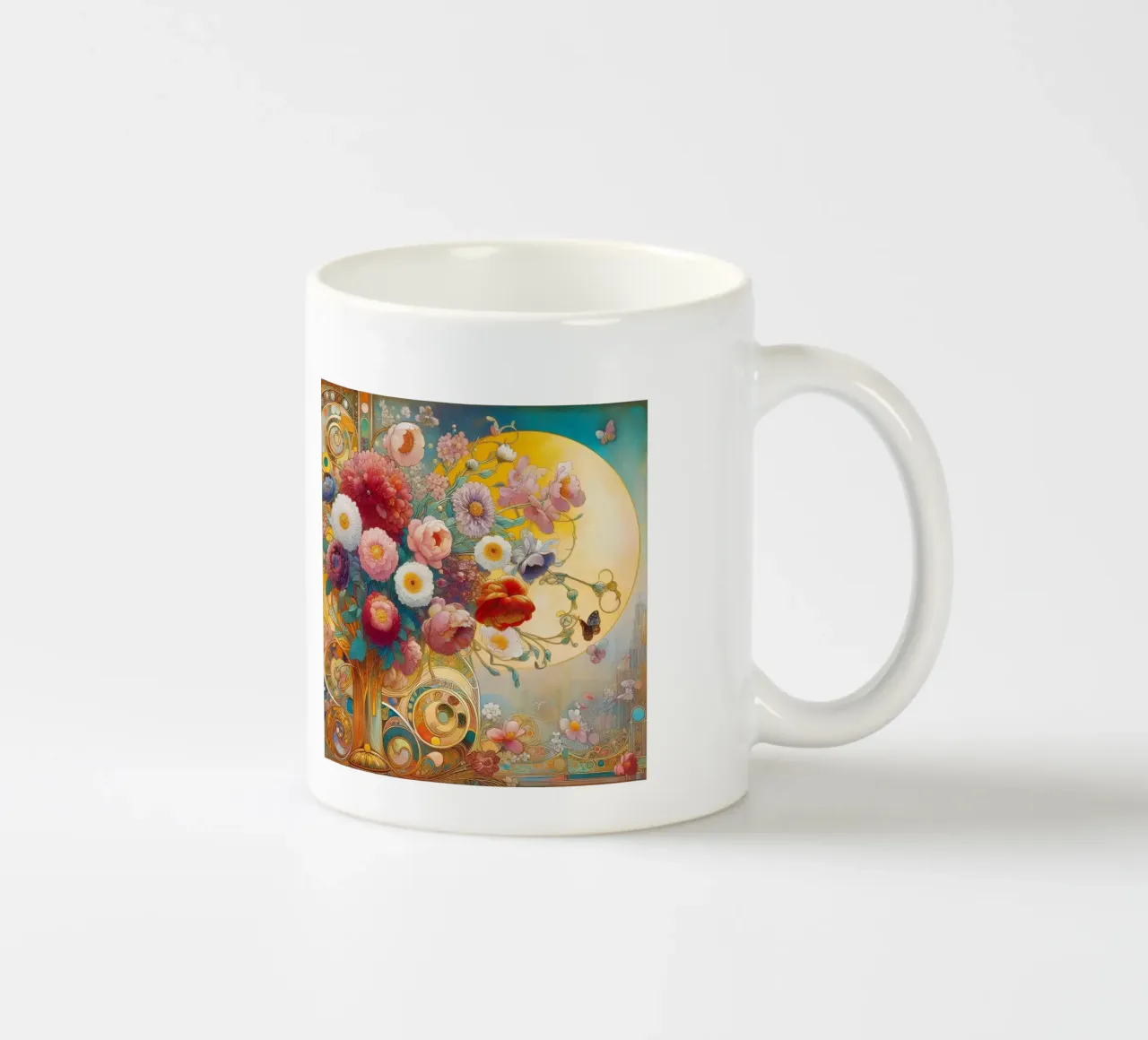 Bouquet di fiori tazza in ceramica da Art-Nouveau-Dsg