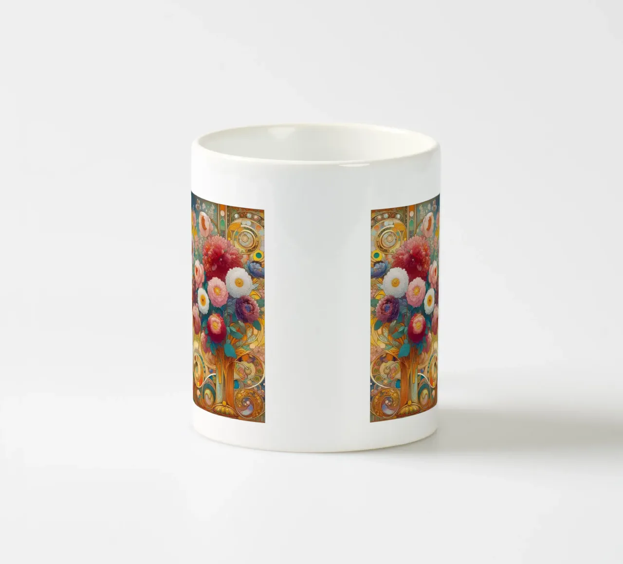 Bouquet di fiori tazza in ceramica da Art-Nouveau-Dsg