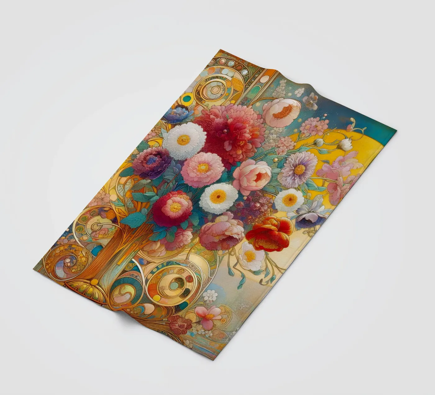 Blumenstrauß Fleecedecke von Art-Nouveau-Dsg