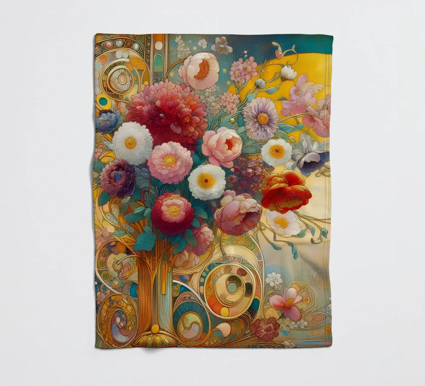 Blumenstrauß Fleecedecke von Art-Nouveau-Dsg