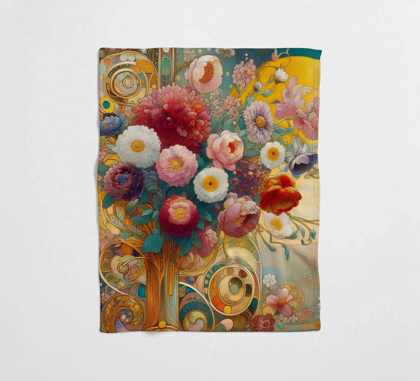Blumenstrauß Fleecedecke von Art-Nouveau-Dsg