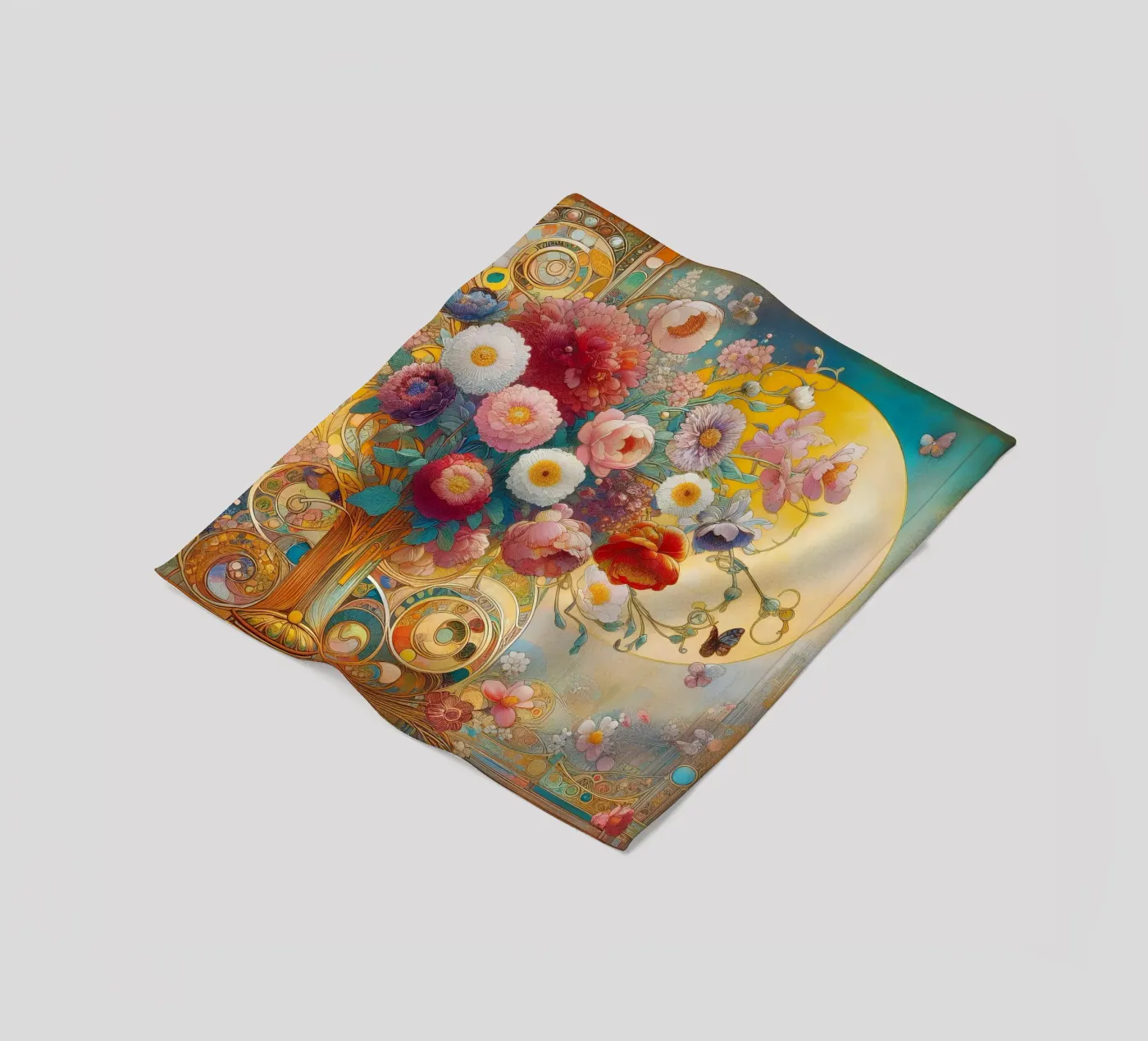 Blumenstrauß Fleecedecke von Art-Nouveau-Dsg