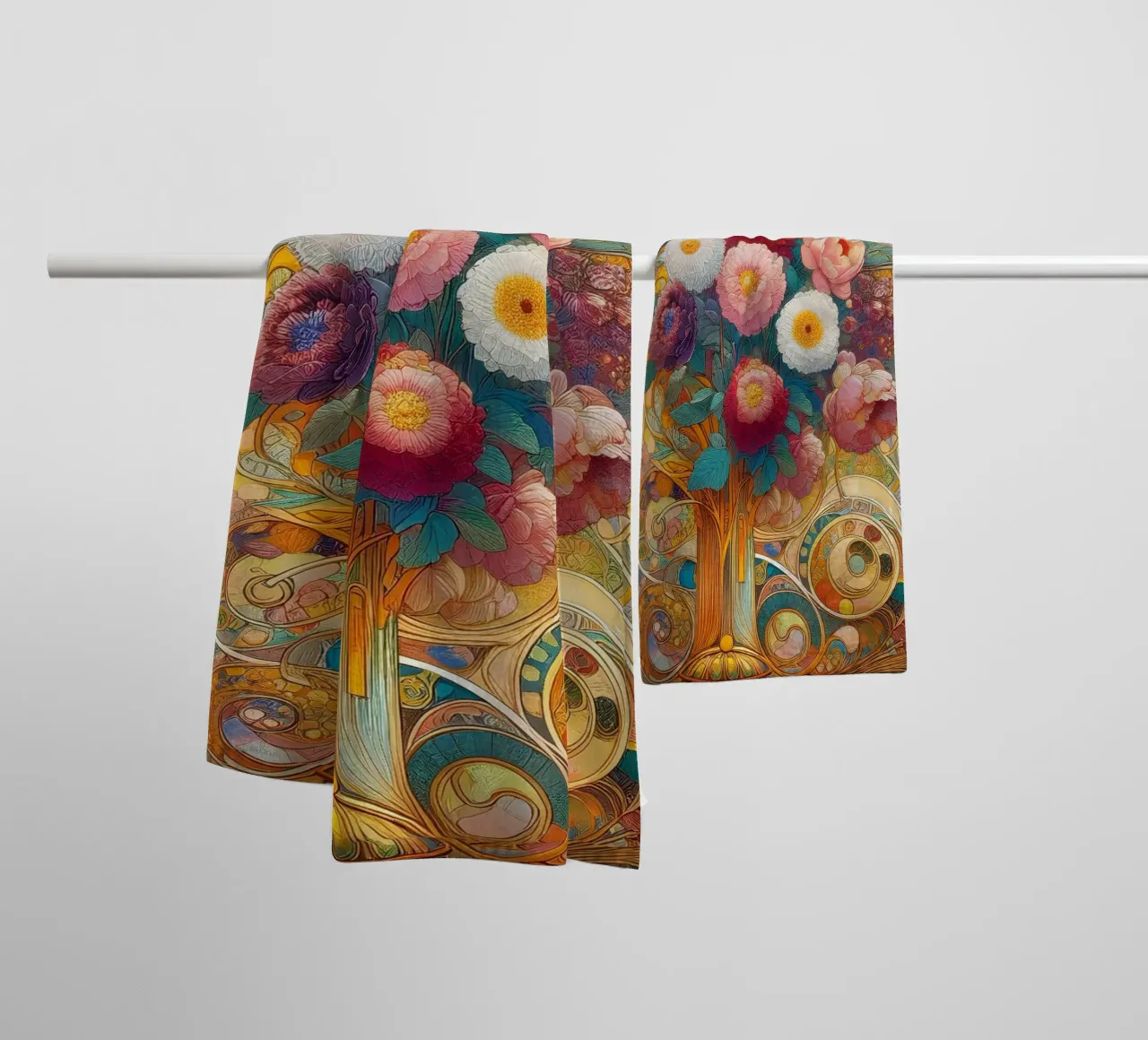 Bouquet di fiori asciugamano da bagno da Art-Nouveau-Dsg