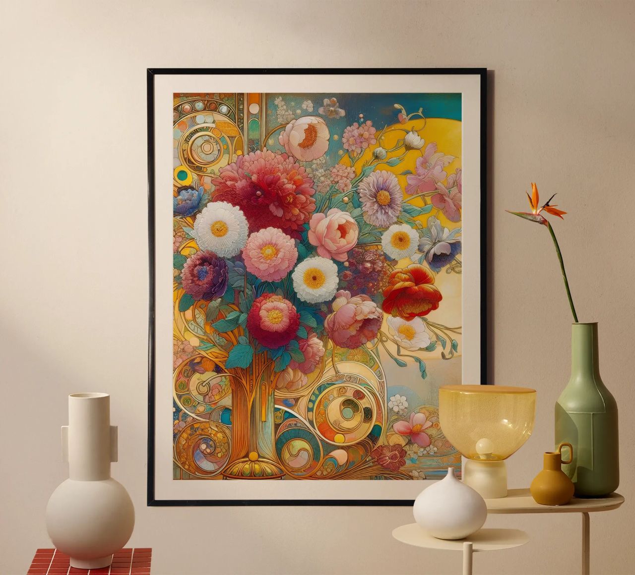 Bouquet de fleurs poster de Art-Nouveau-Dsg