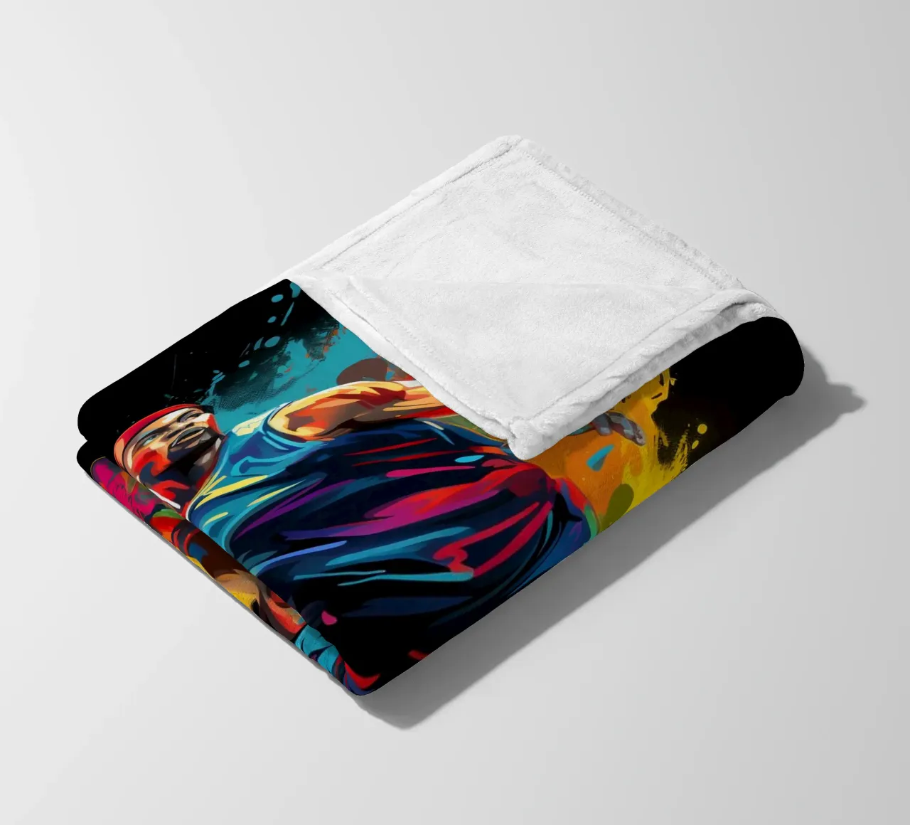 Basketball Colorful 5 fleece blanket by Mateo