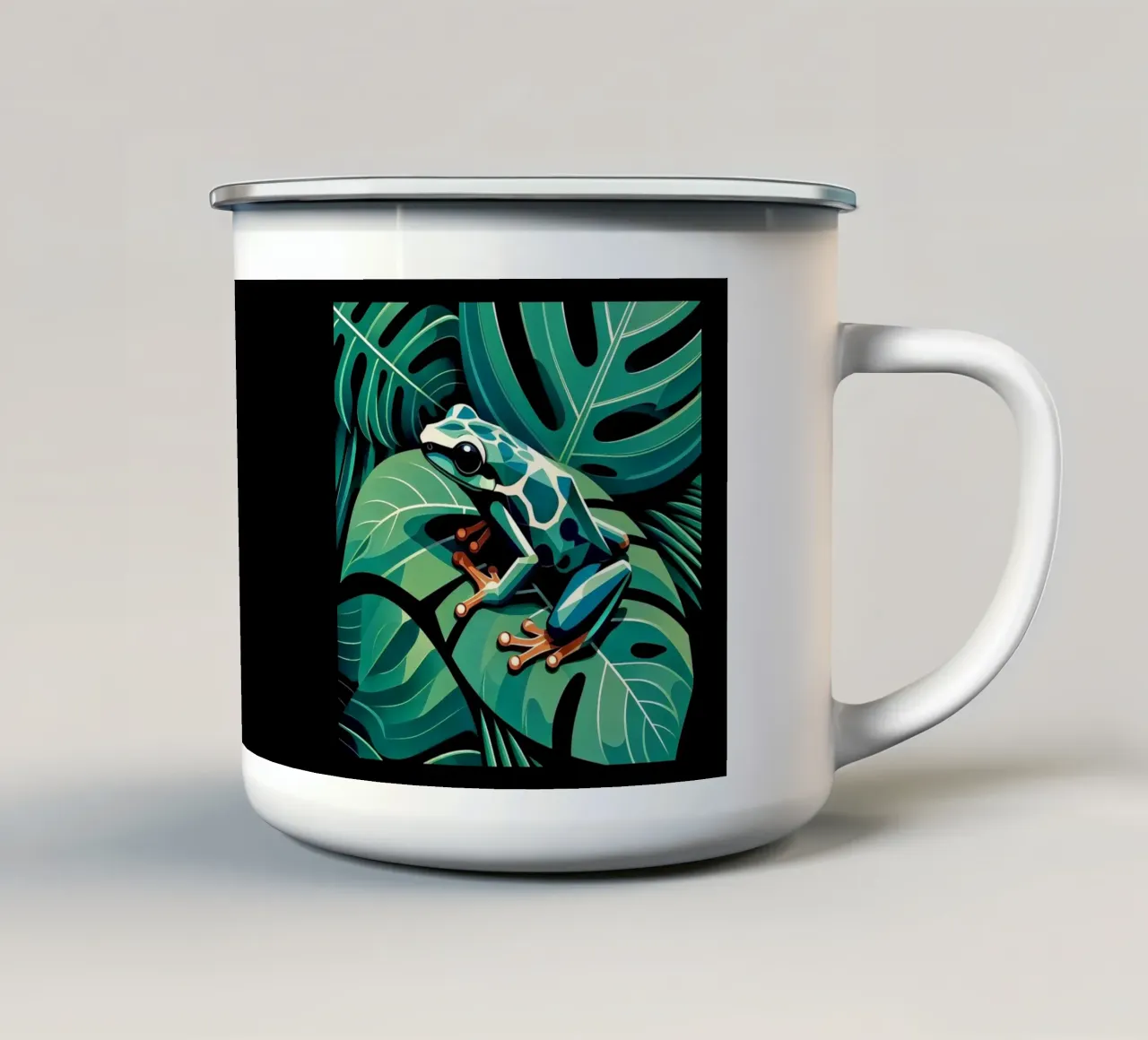 Rana della giungla tazza in smalto da Digital Naive