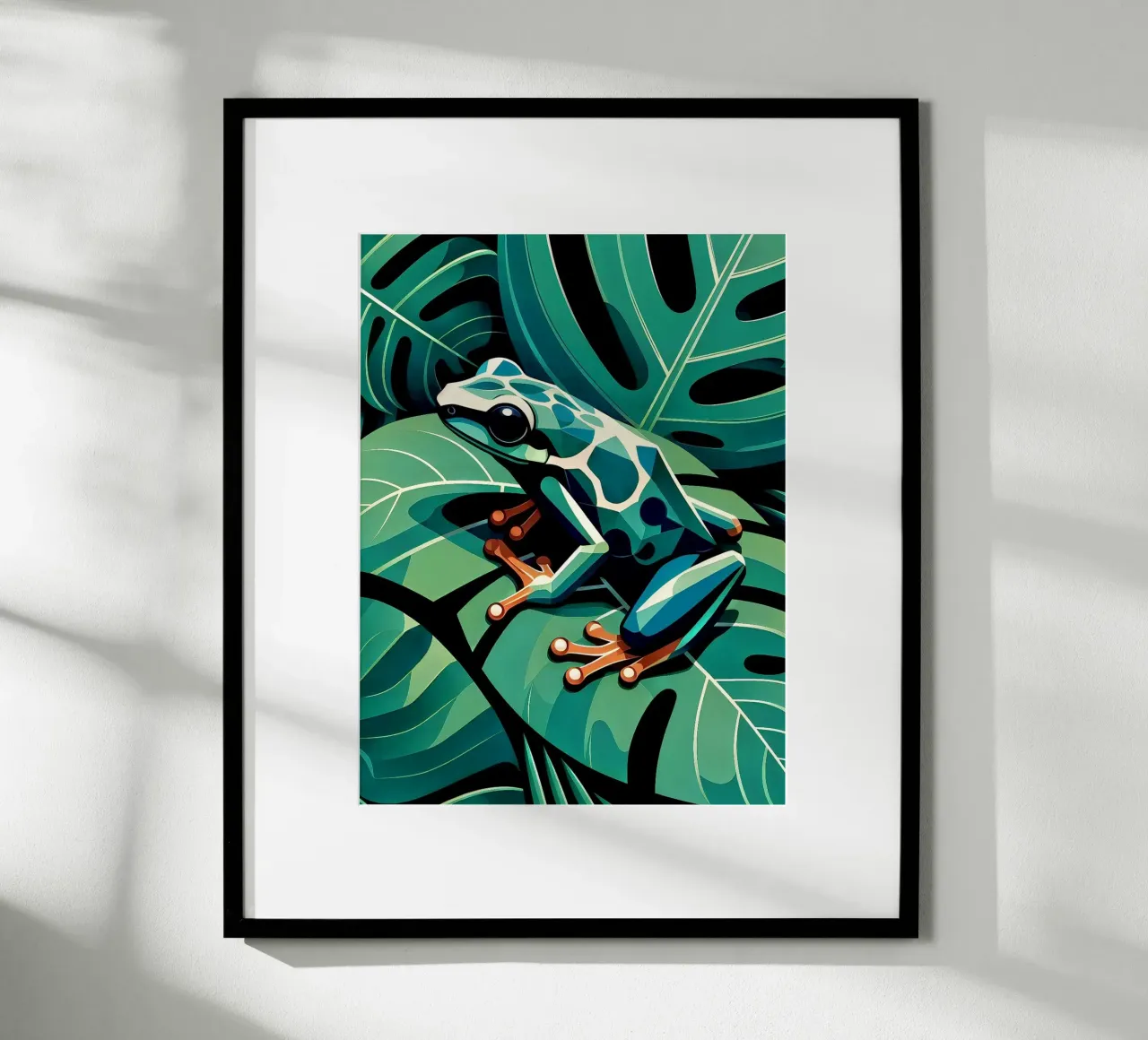 Rana della giungla poster con telaio in plastica da Digital Naive