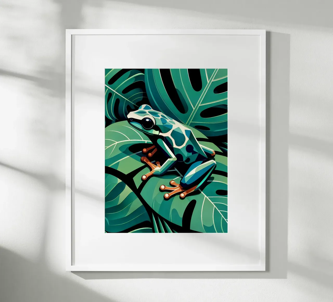 Rana della giungla poster con telaio in plastica da Digital Naive