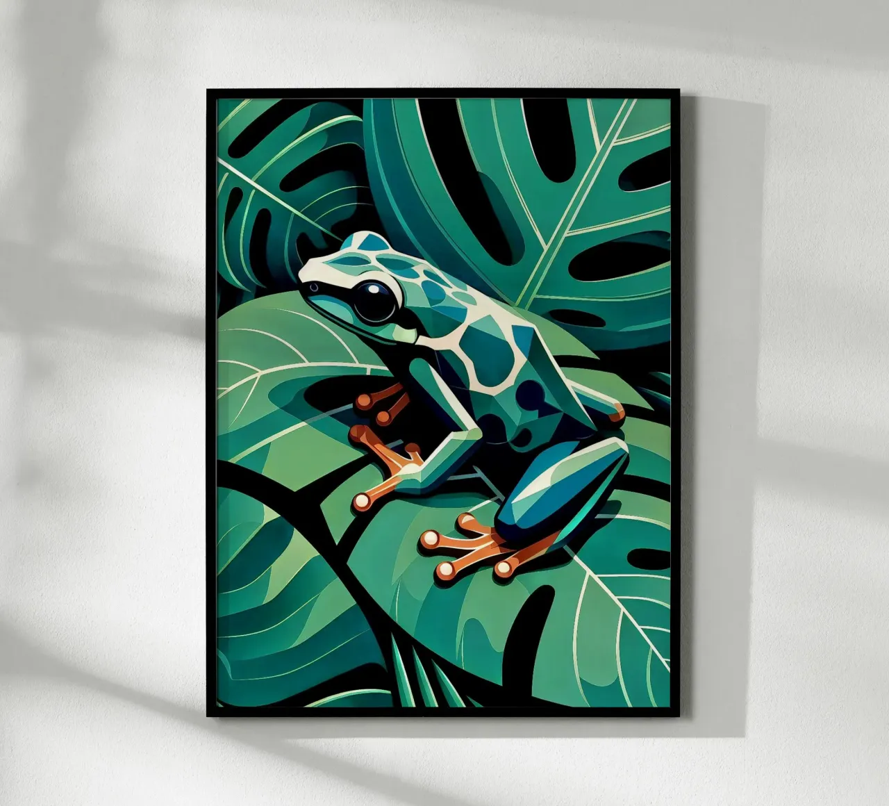 Rana della giungla poster con telaio in plastica da Digital Naive