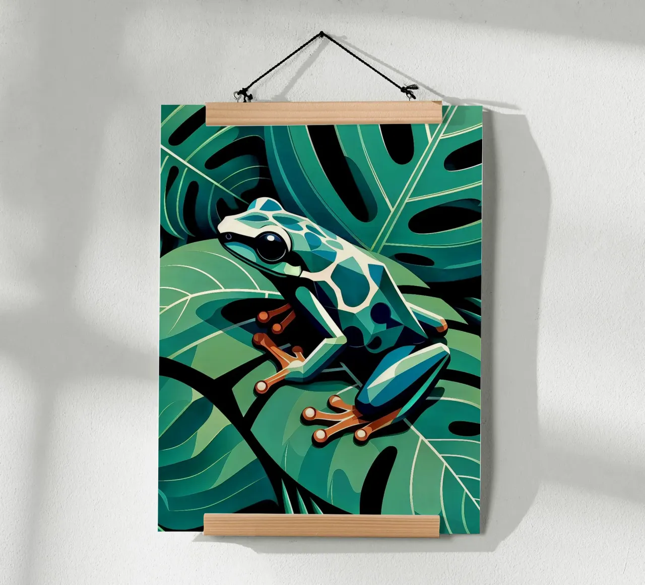 Rana della giungla poster con telaio in plastica da Digital Naive
