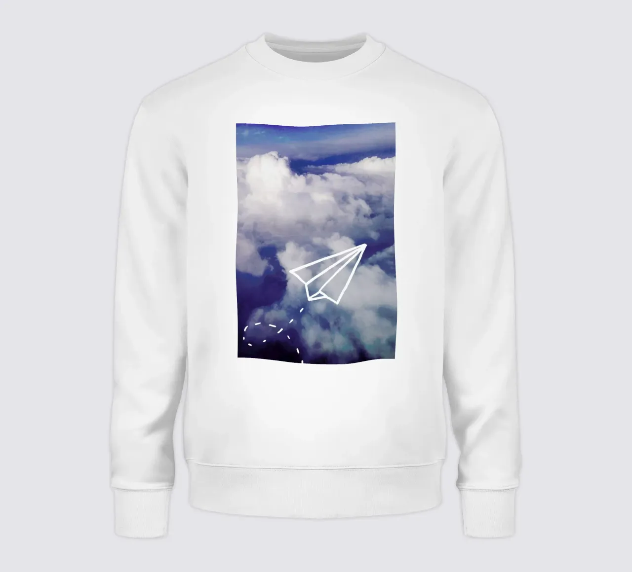 Paper Plane sweatshirt by Leah Flores