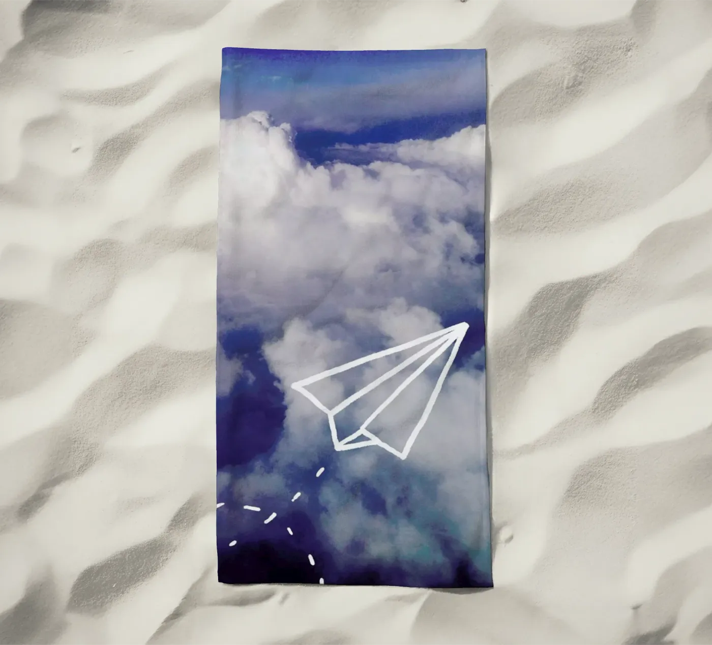 Paper Plane beach towel by Leah Flores