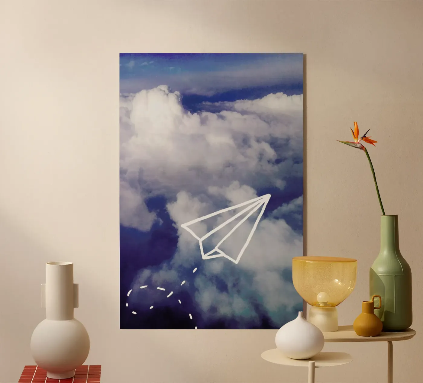 Paper Plane acryl van Leah Flores