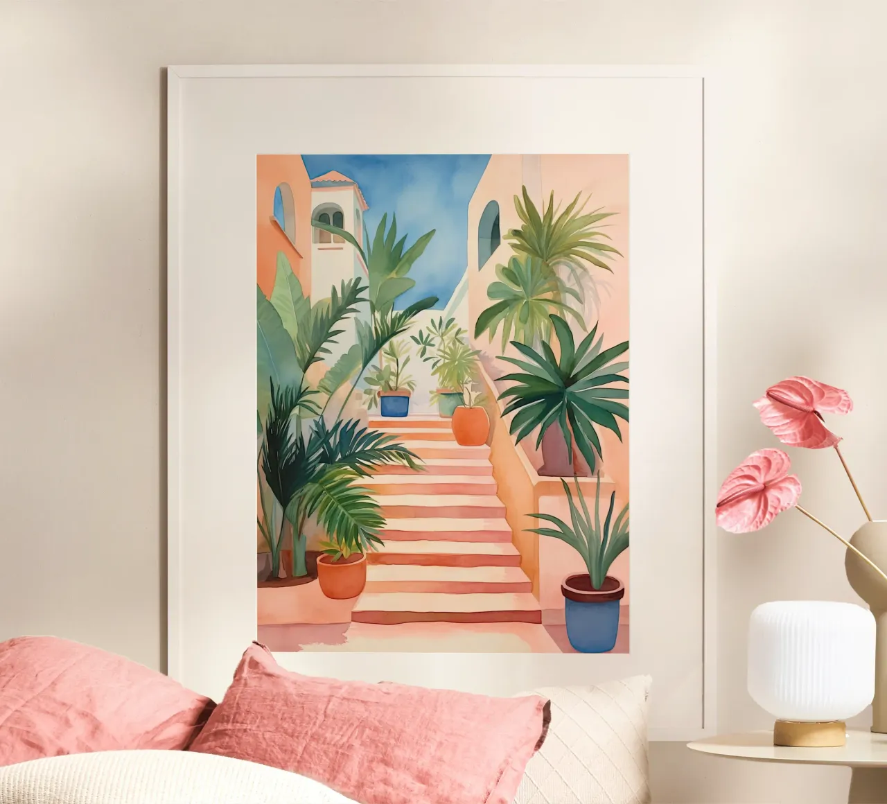 Terracotta Stairway poster con telaio in plastica da DaarbyN
