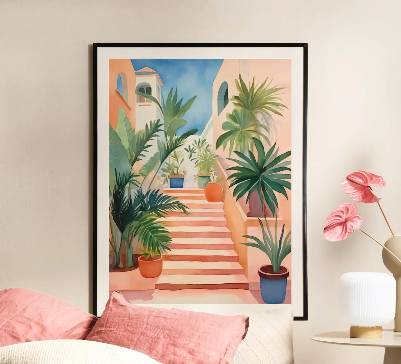 Terracotta Stairway poster con telaio in plastica da DaarbyN