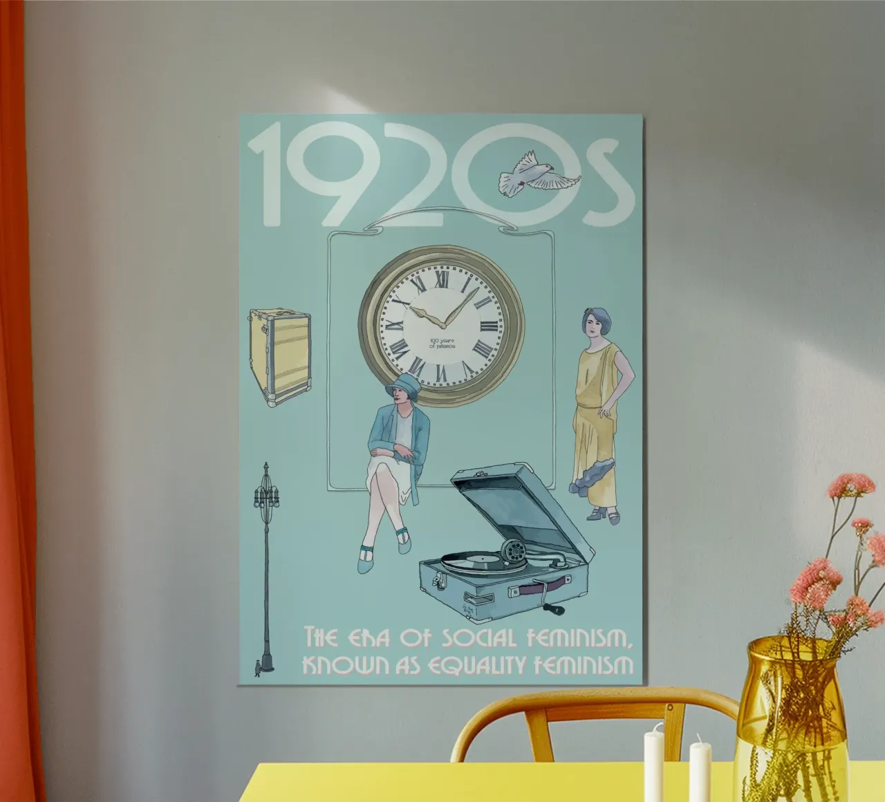 1920s - The era of social feminism poster con telaio in alluminio da Face & Content