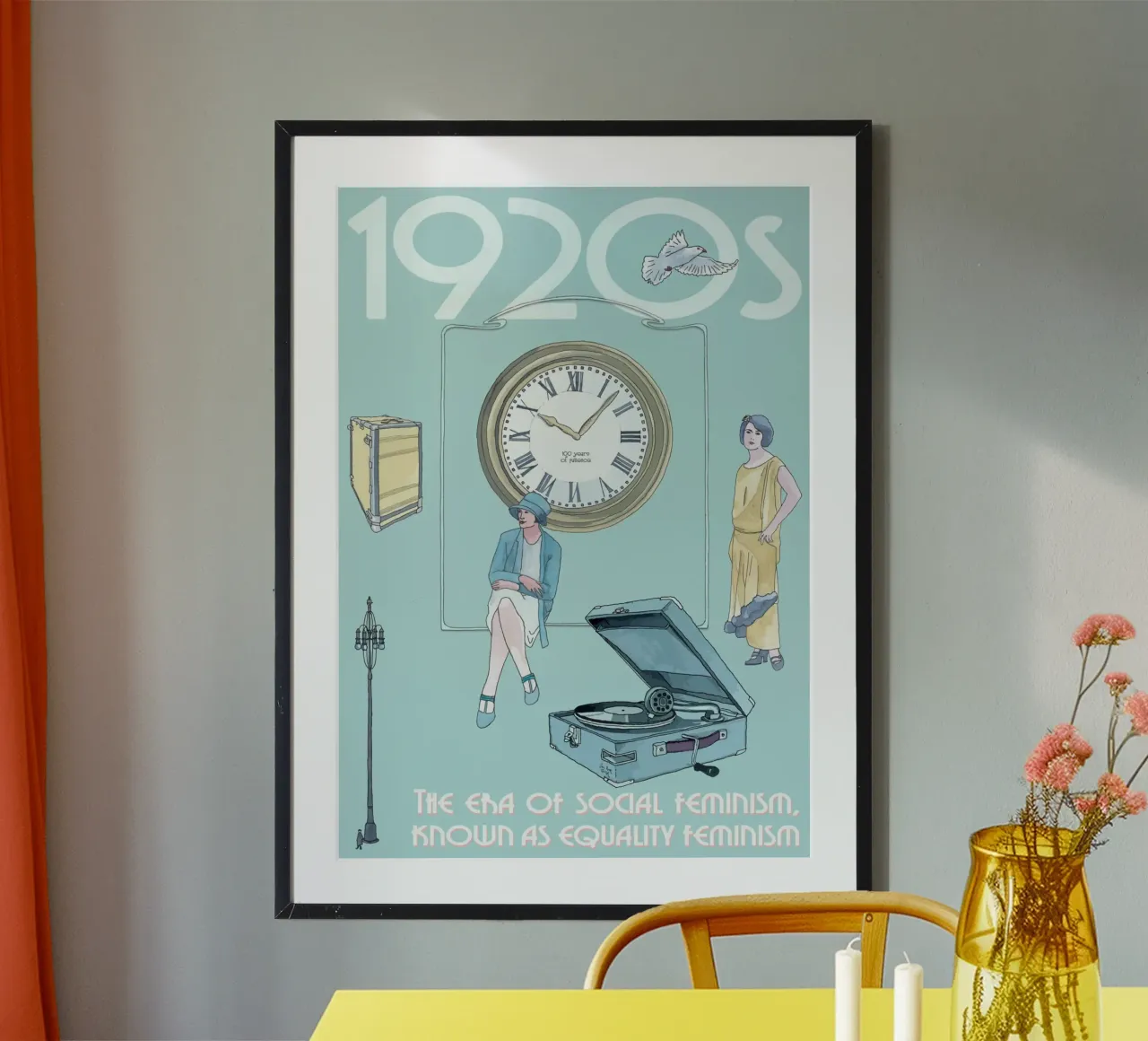 1920s - The era of social feminism poster con telaio in alluminio da Face & Content