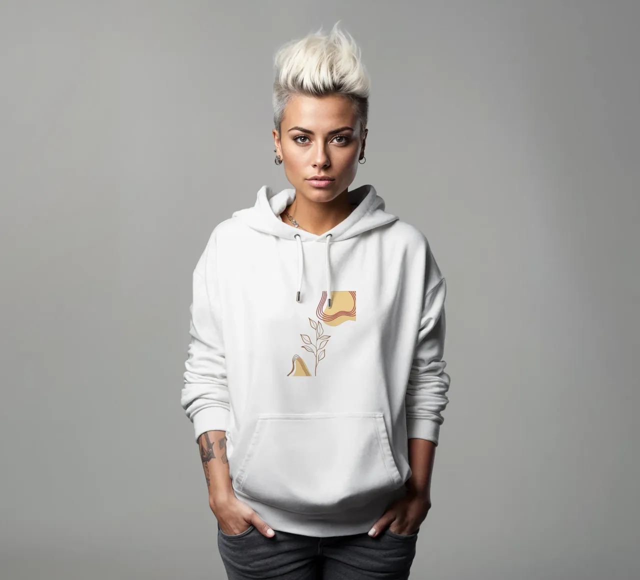 Piante di fiori boho minimaliste felpa con cappuccio da YSV MINIMALIST