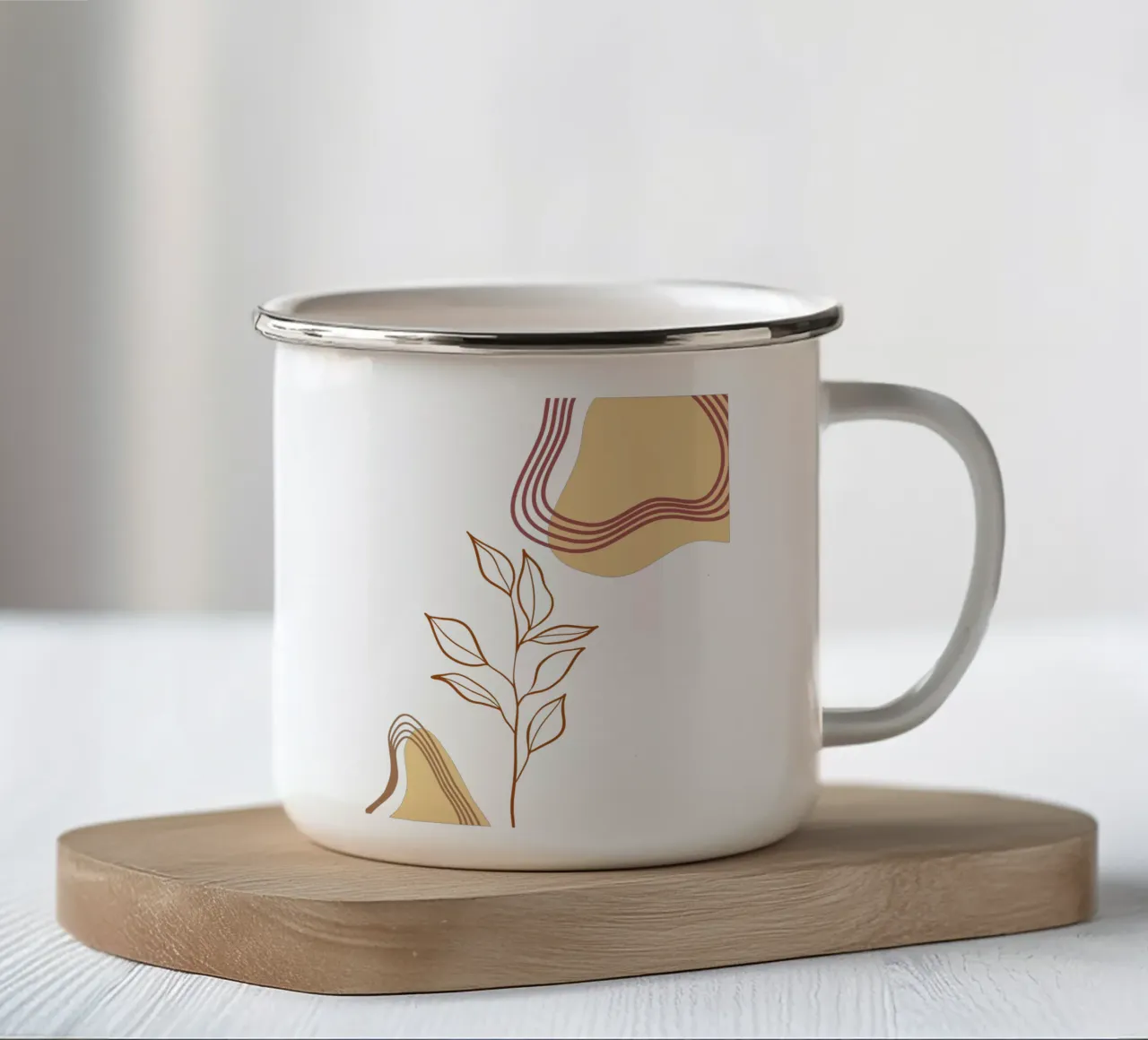 Piante di fiori boho minimaliste tazza in smalto da YSV MINIMALIST