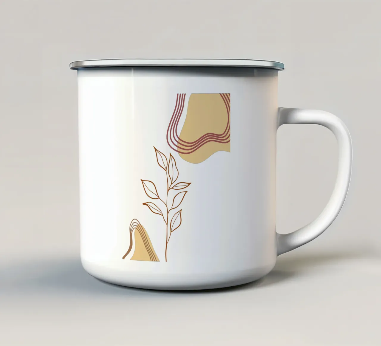 Piante di fiori boho minimaliste tazza in smalto da YSV MINIMALIST