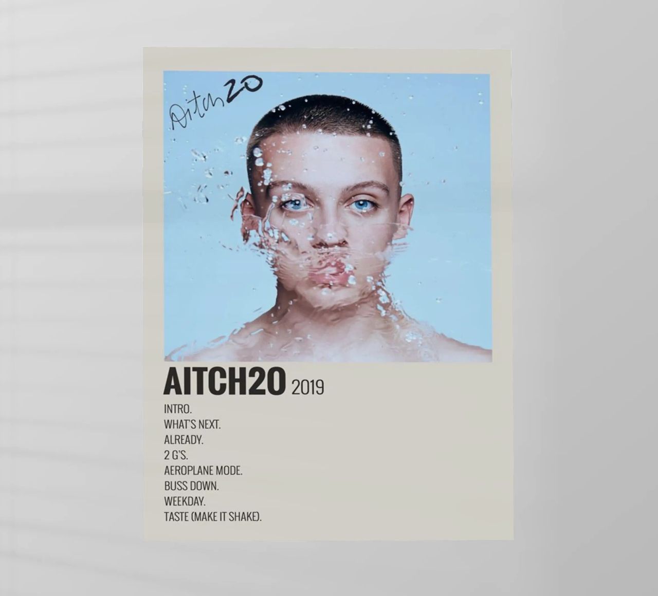 AitcH2O Album by Aitch - Autographed Music pellicola backlit da SoundStudio