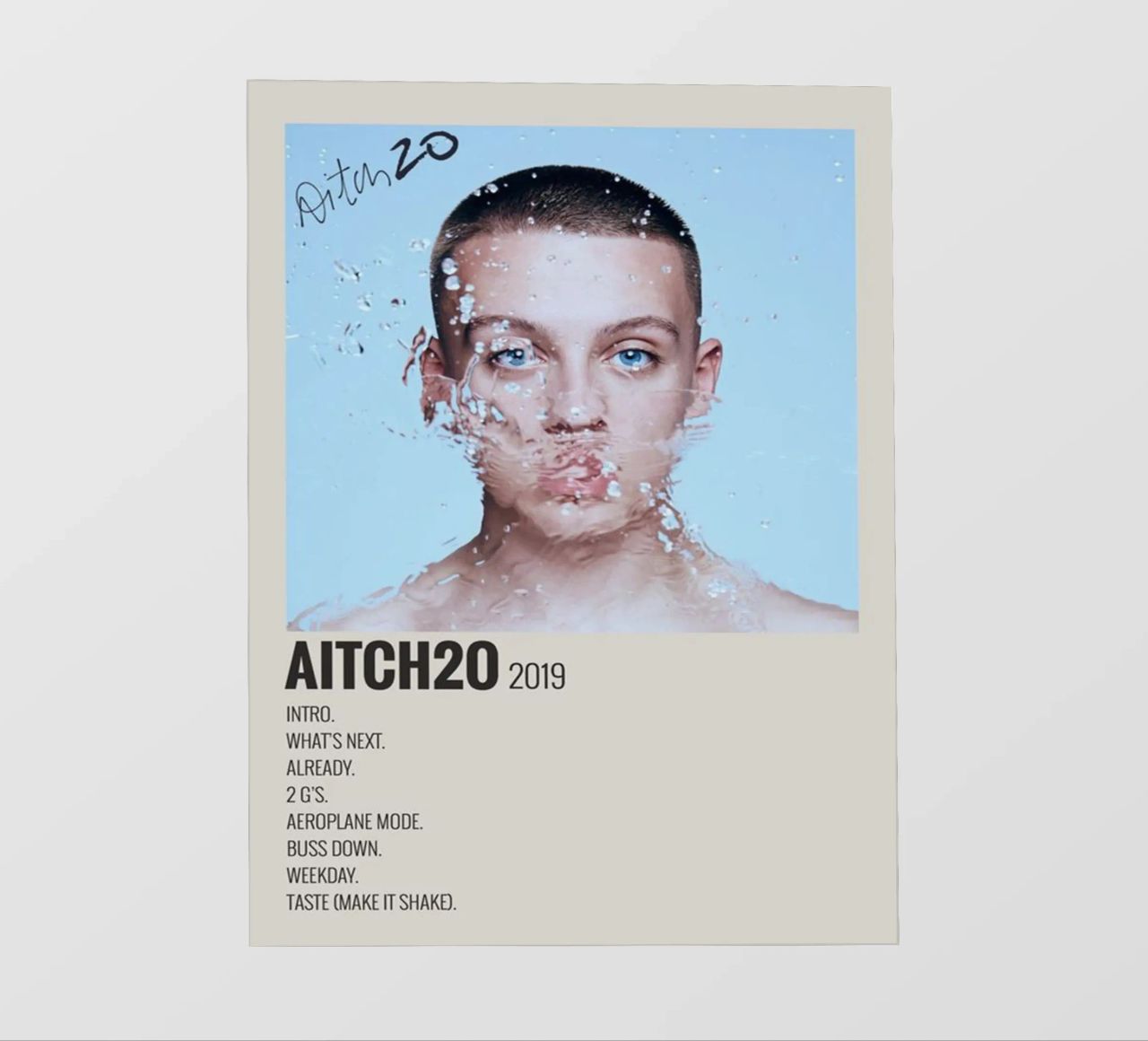AitcH2O Album by Aitch - Autographed Music pellicola backlit da SoundStudio