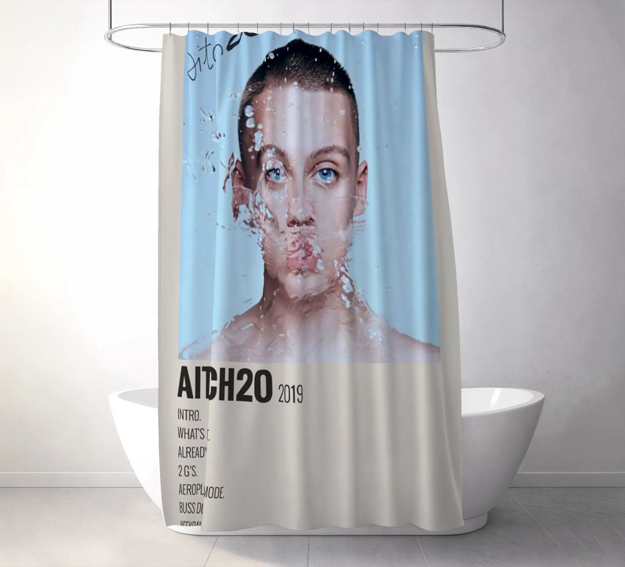 AitcH2O Album by Aitch - Autographed Music Duschvorhang von SoundStudio