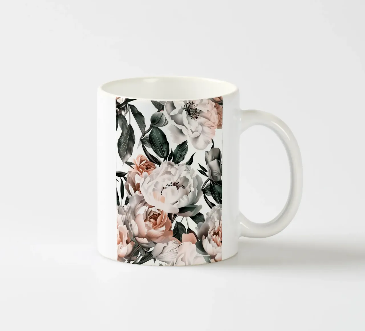Natura fiori e foglie ad acquerello tazza in ceramica da Justyna Jaszke JBJart