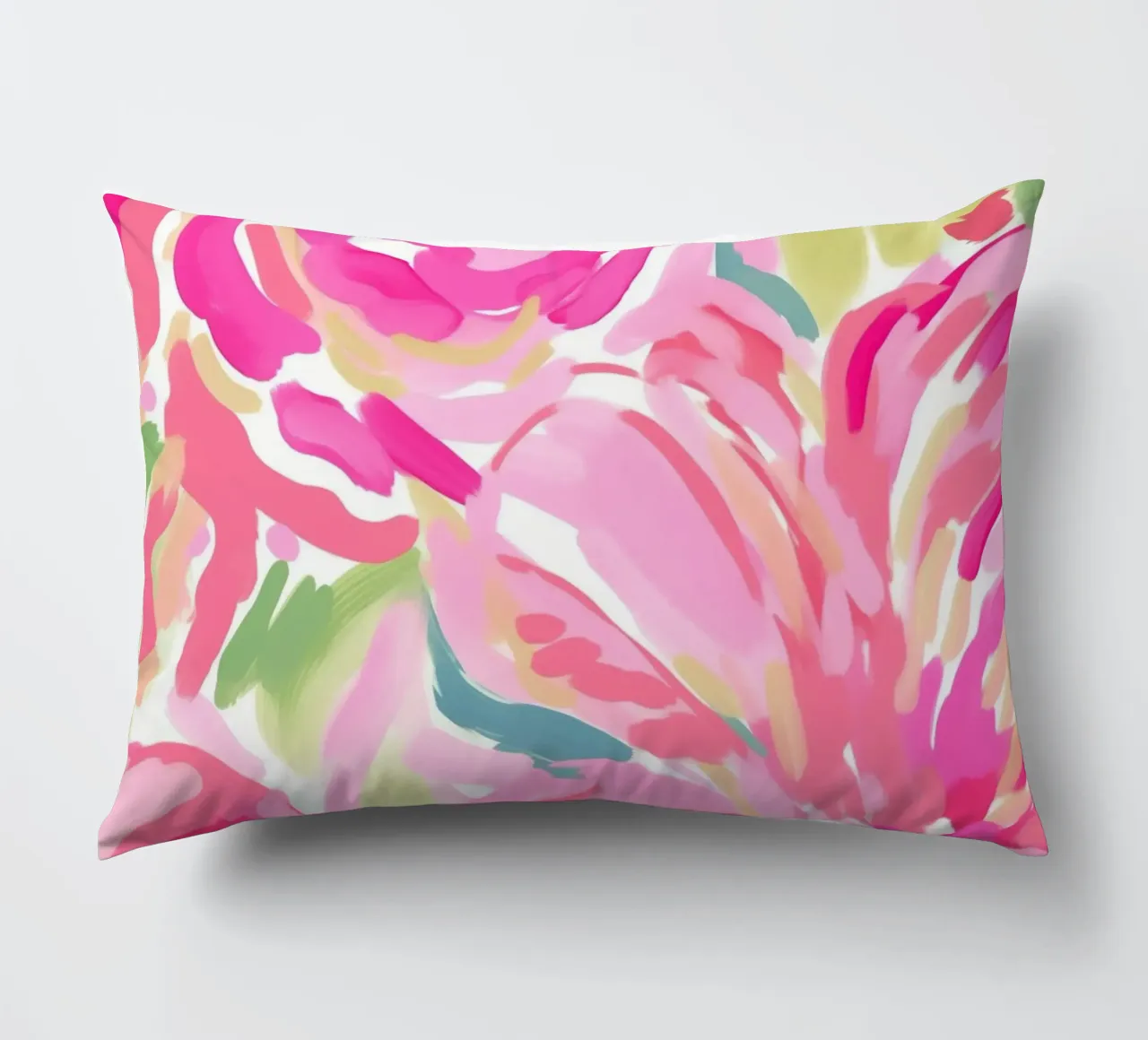 Delicate pink flowers decorative cushion by Carinaprint