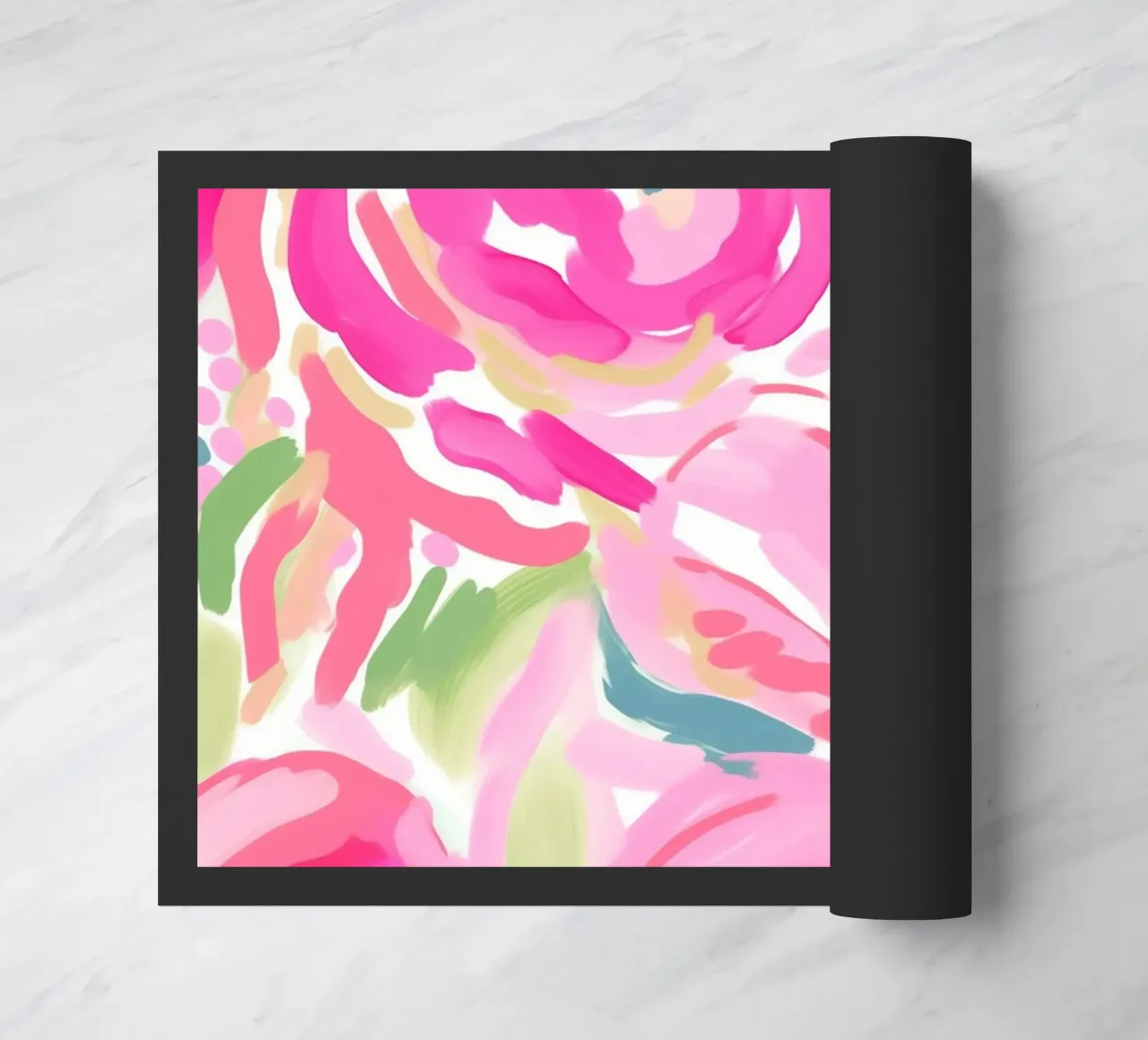 Delicate pink flowers doormat by Carinaprint