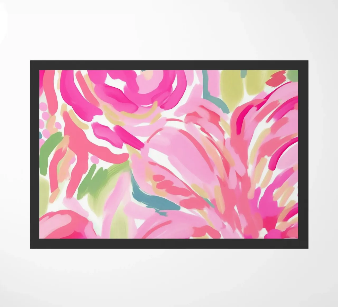 Delicate pink flowers doormat by Carinaprint