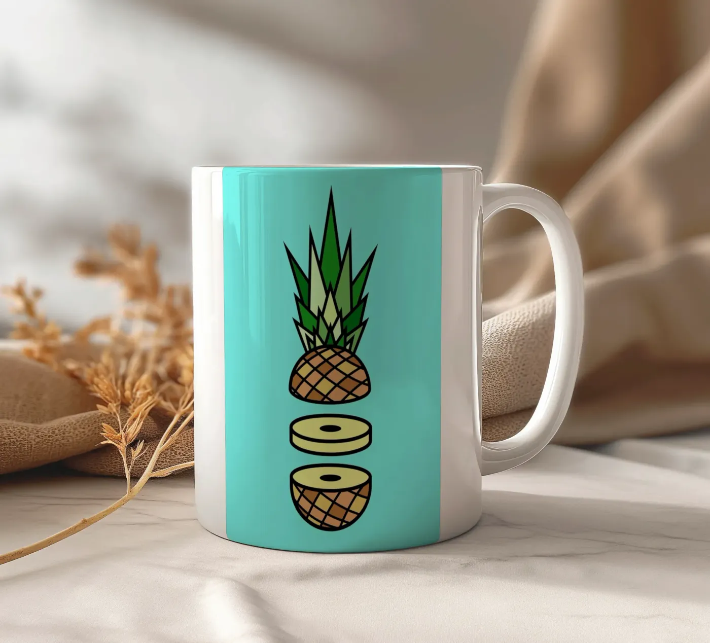Pineapple ceramic mug by Jan Luzar