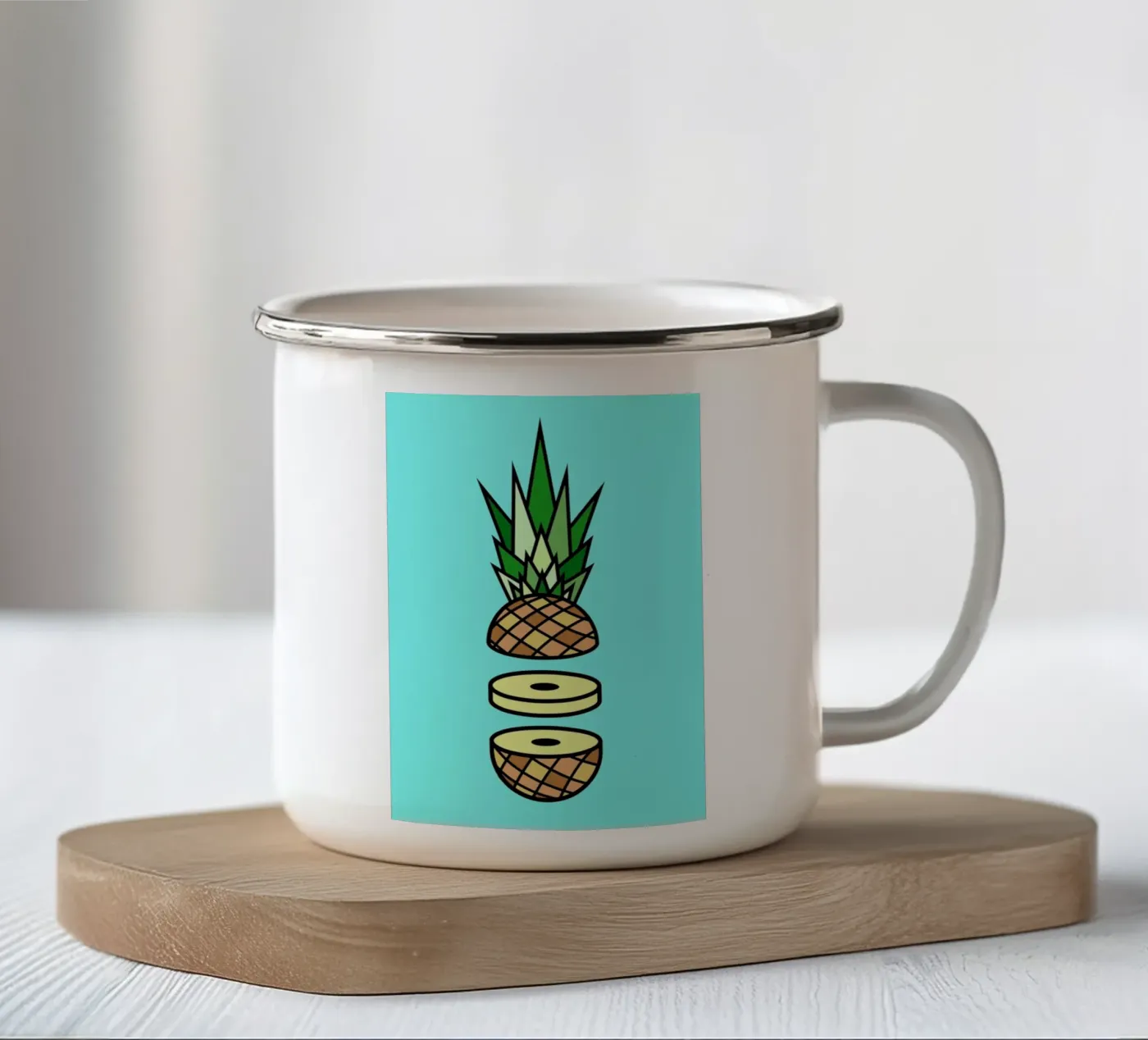 Pineapple enamel mug by Jan Luzar