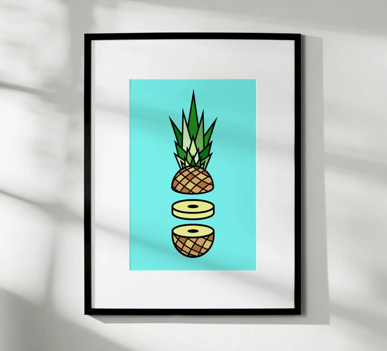Pineapple poster con telaio in plastica da Jan Luzar
