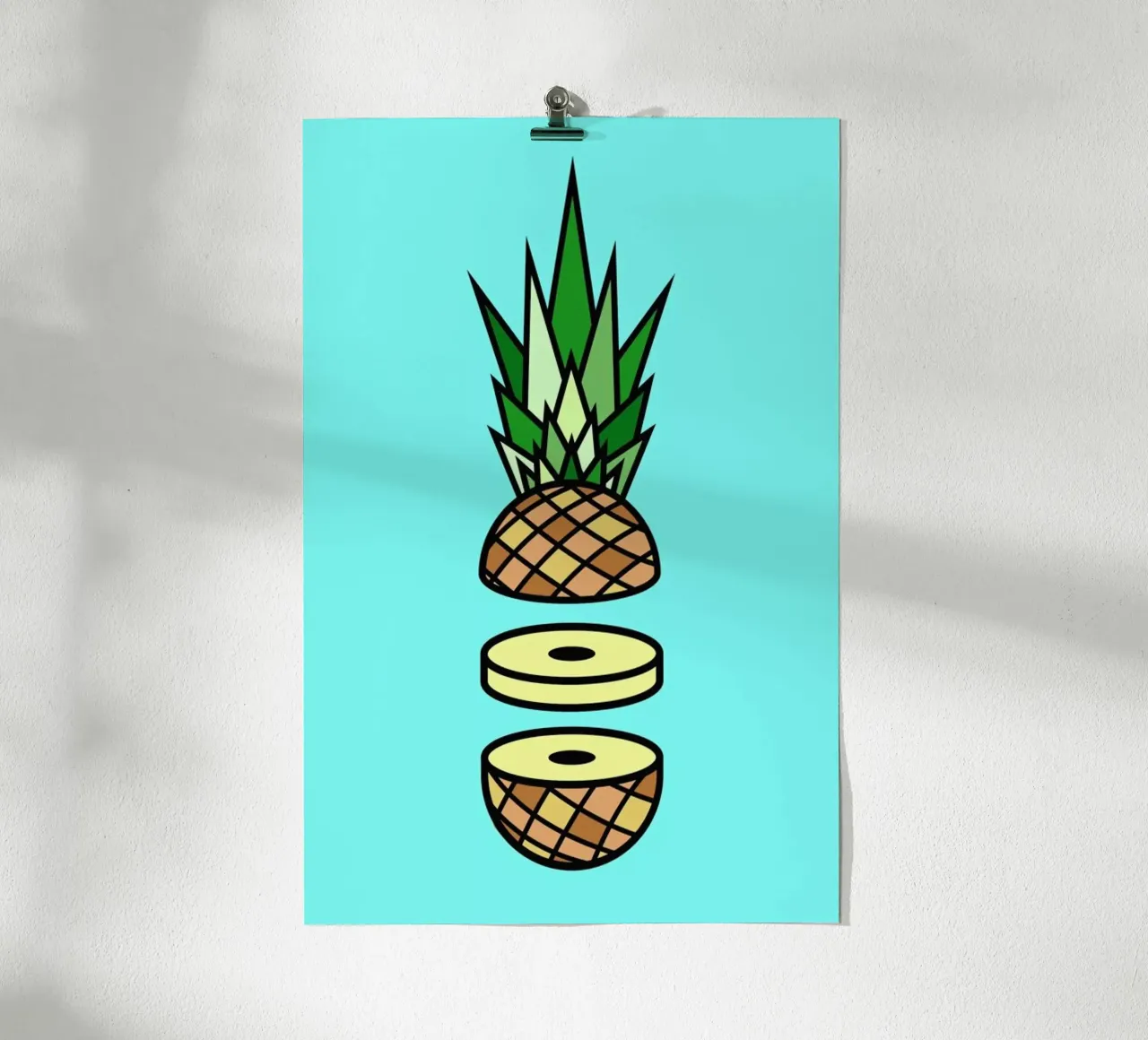 Pineapple poster con telaio in plastica da Jan Luzar