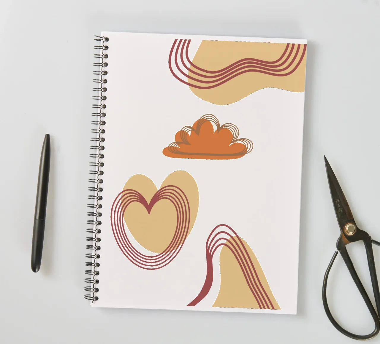 Minimalist boho clouds spiral notebook by YSV MINIMALIST