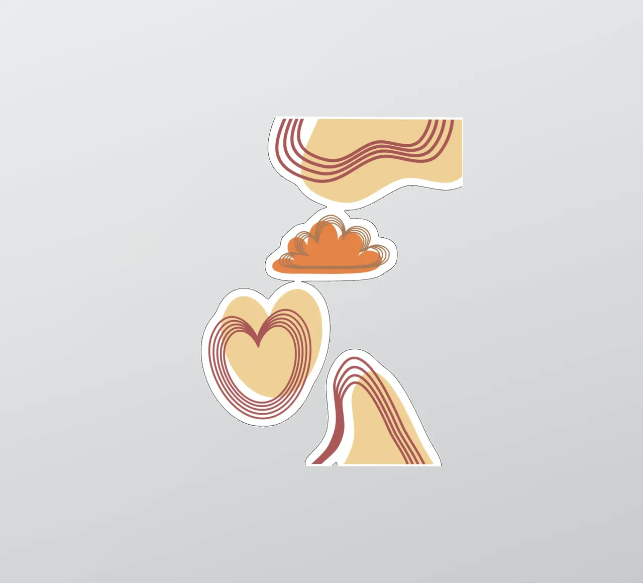 Minimalist boho clouds sticker by YSV MINIMALIST