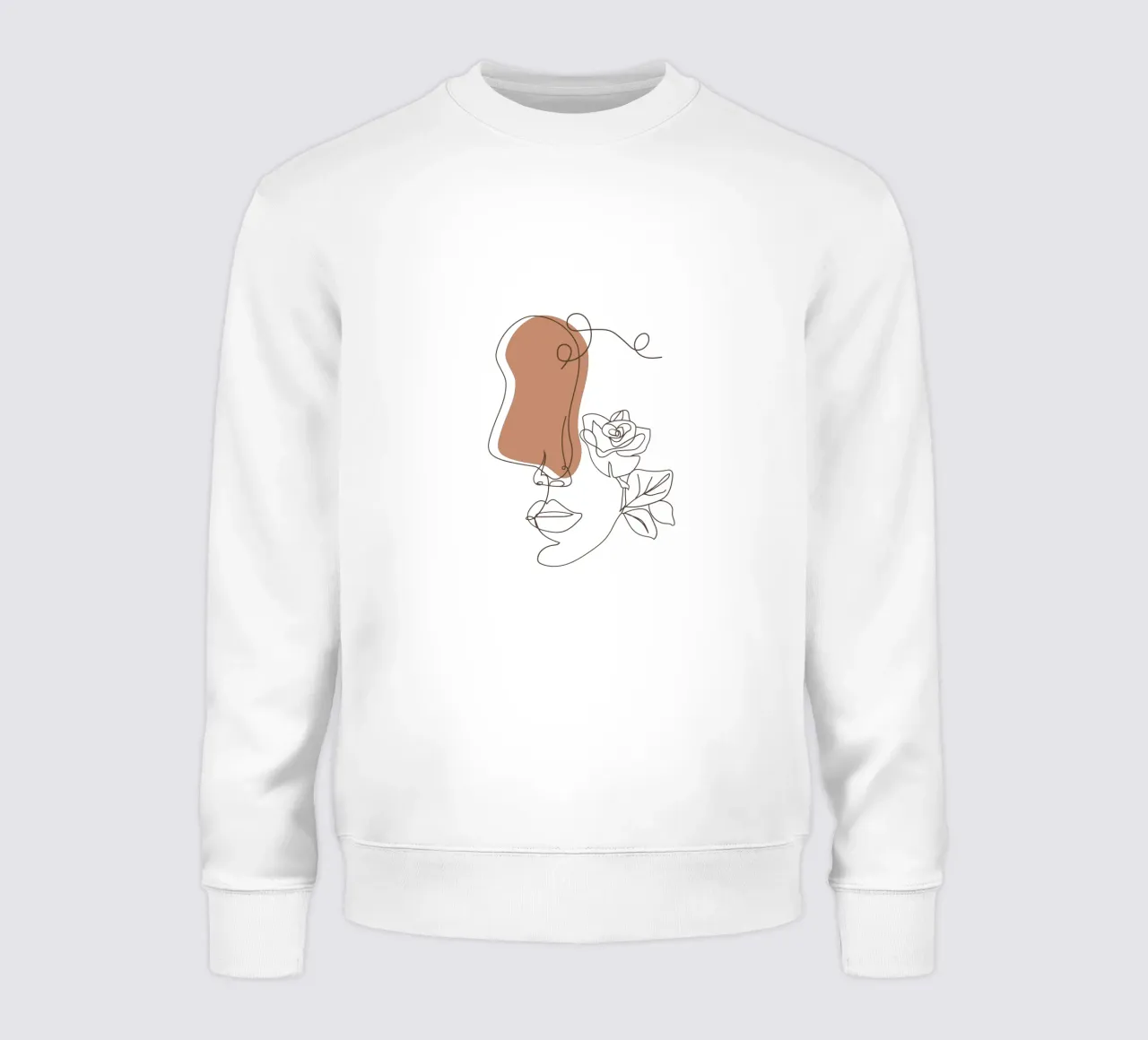 Simple minimalist boho woman and flowers sweatshirt by YSV MINIMALIST
