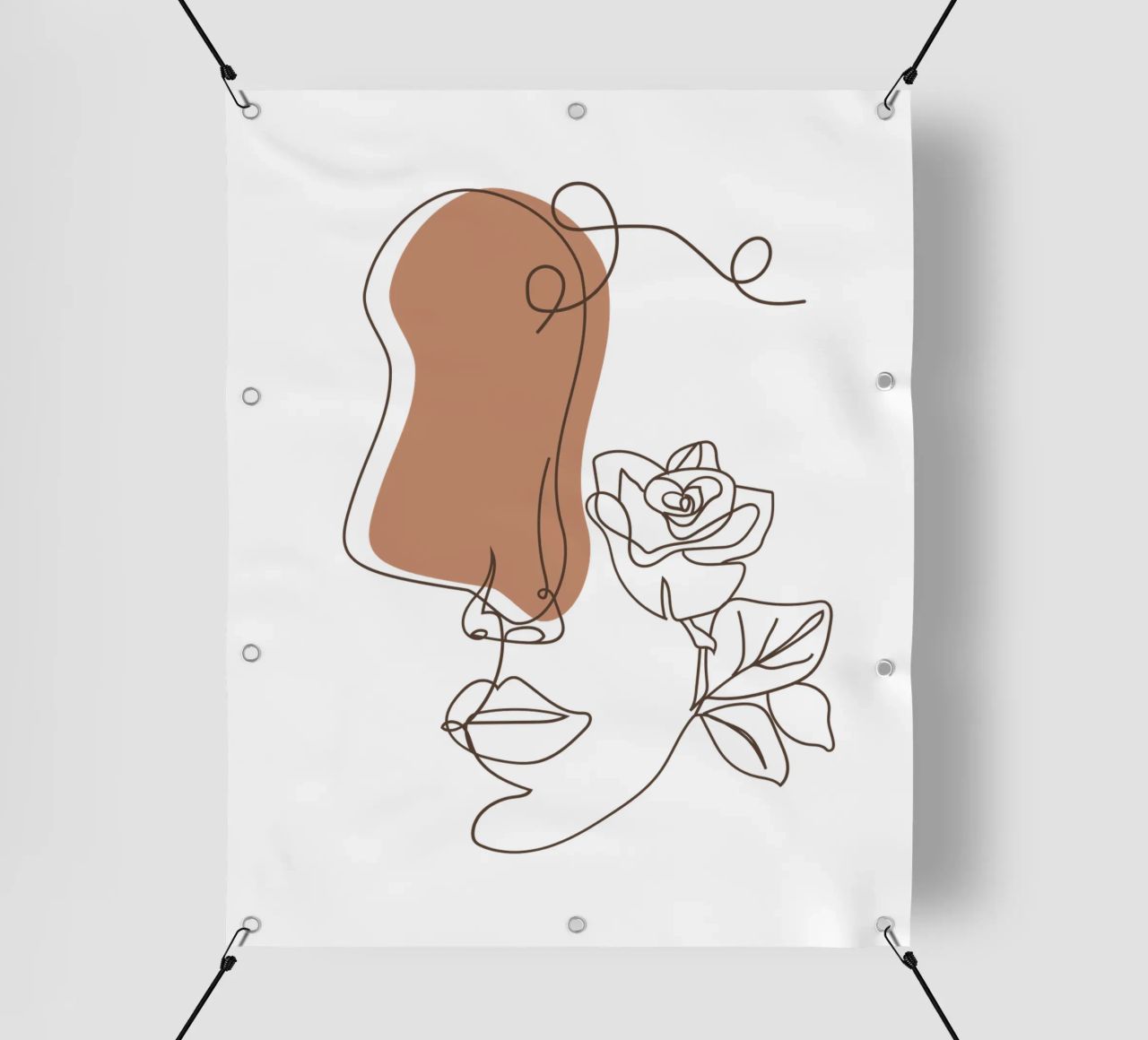 Semplice donna boho minimalista e fiori telo in pvc da YSV MINIMALIST