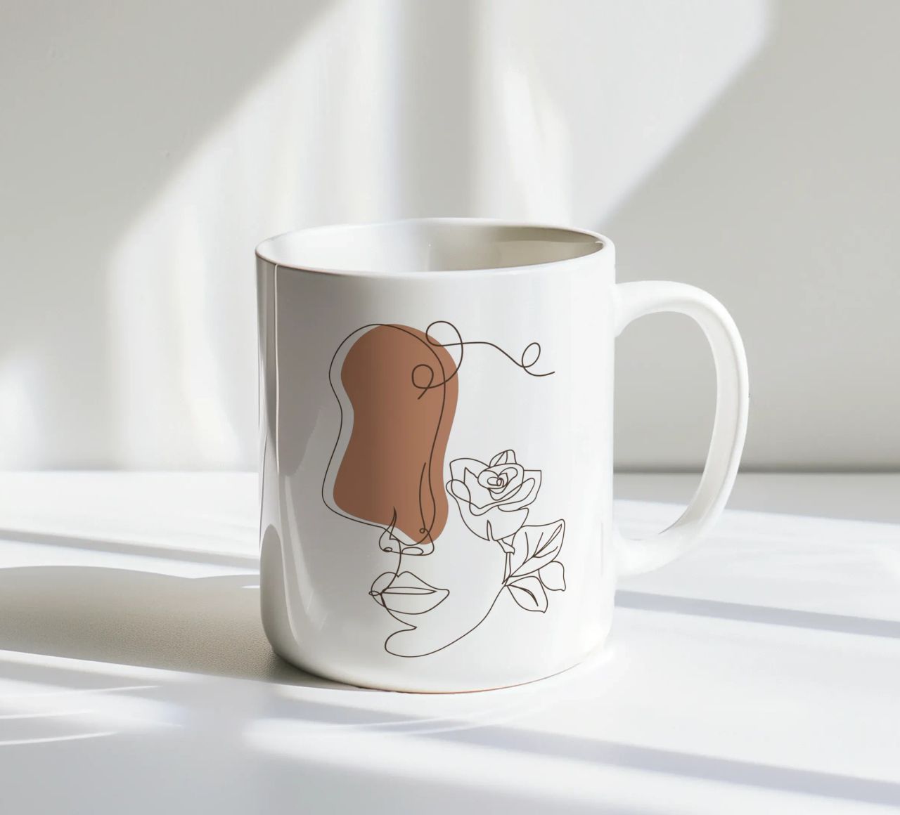 Semplice donna boho minimalista e fiori tazza in ceramica da YSV MINIMALIST