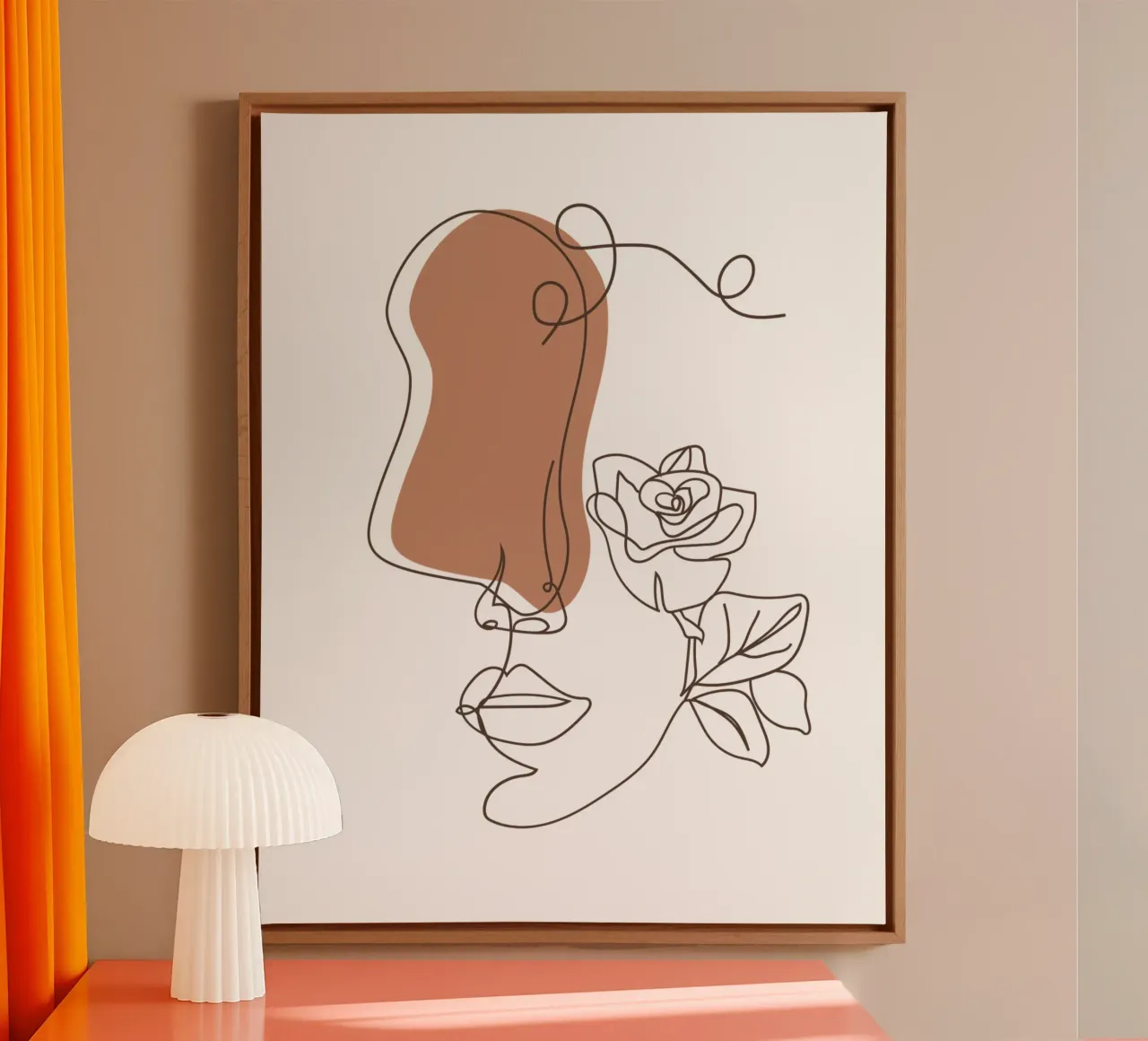 Semplice donna boho minimalista e fiori tela con Cornice a cassetta da YSV MINIMALIST
