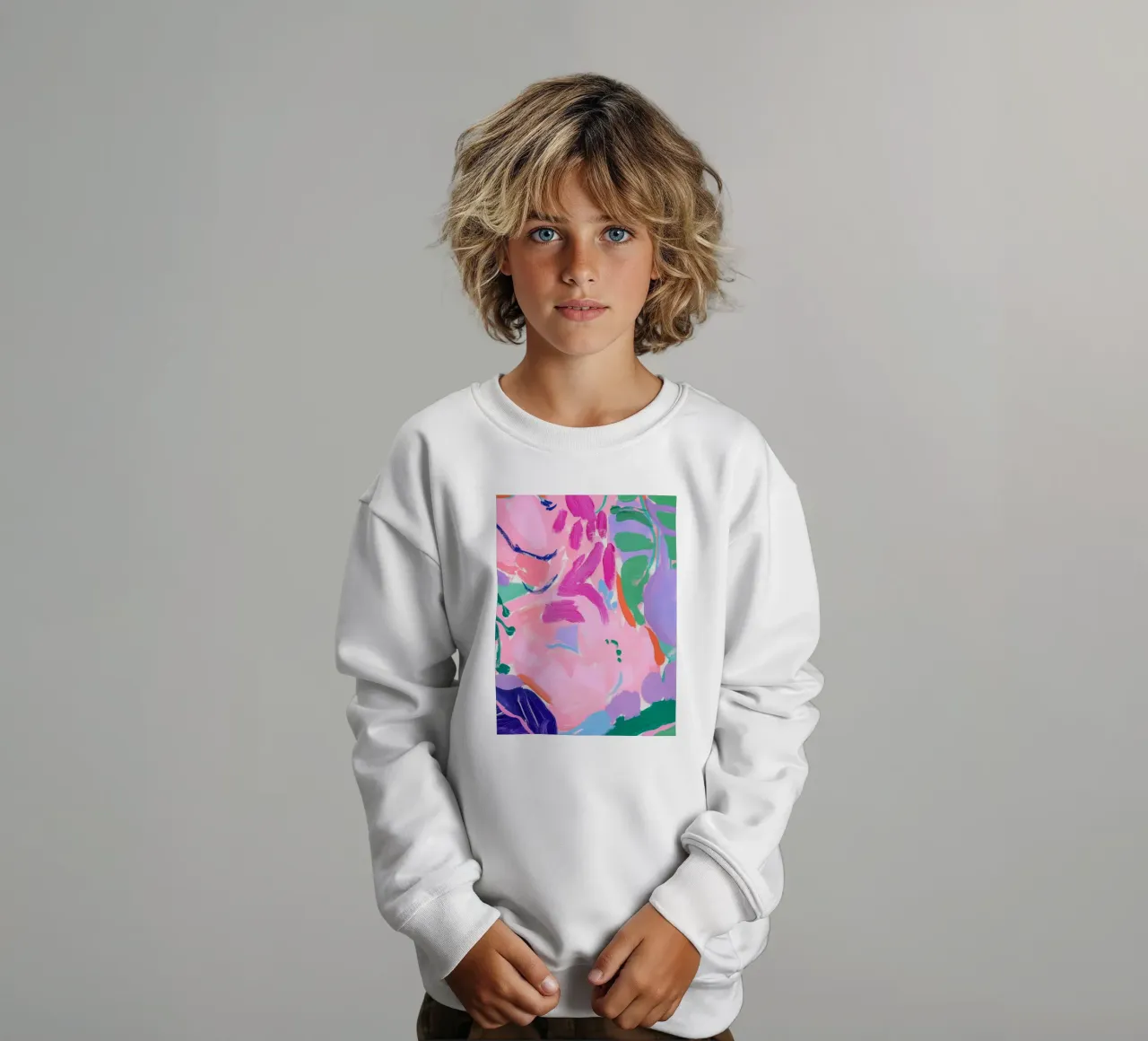 Pastel Brushstrokes Poetry kids sweatshirt by Carinaprint