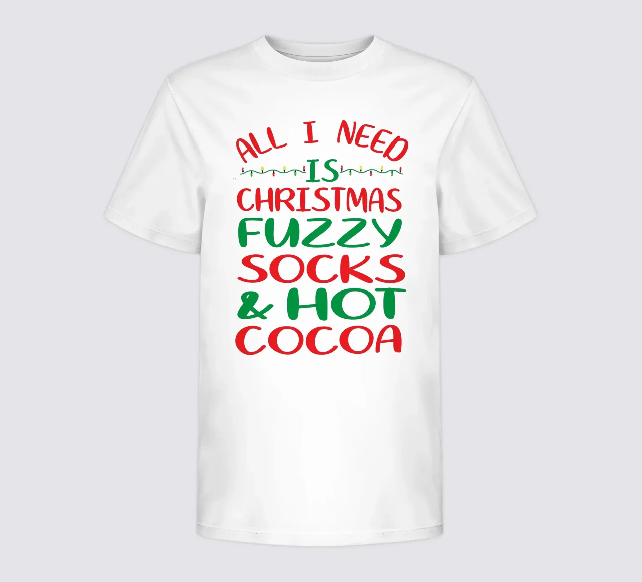 Tout ce dont j'ai besoin, c'est de chaussettes floues de Noël et de chocolat chaud. t-shirt enfant de vickeyroads