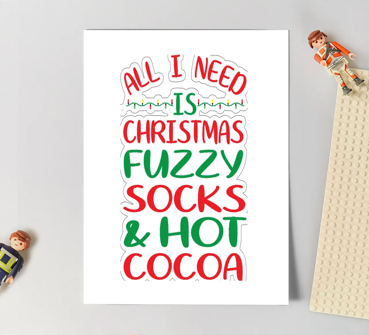 all i need is christmas fuzzy socks & hot cocoa pack de pegatina de vickeyroads